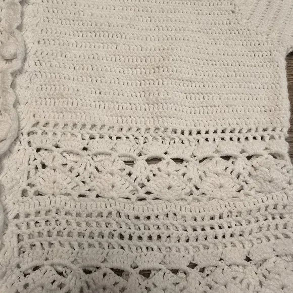 Vintage Jordache Y2K Crochet Button Cardigan Cottagecore Feminine boho Beach Med - Picture 3 of 8